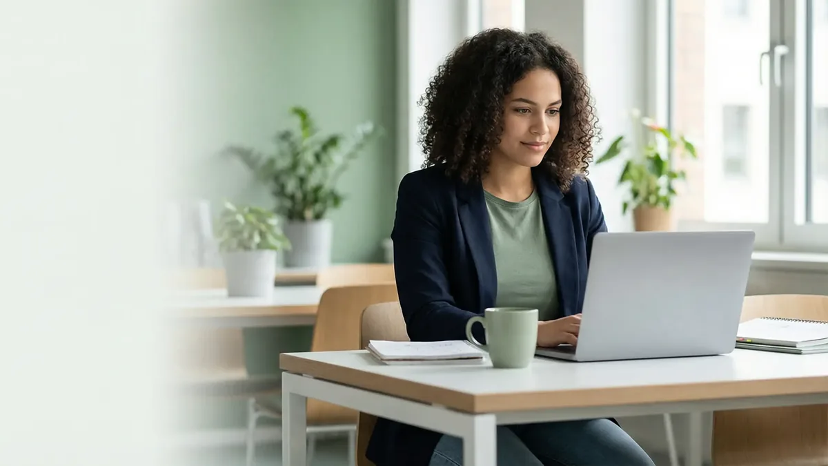 Studierende beim Schreiben einer Bachelorarbeit am Laptop